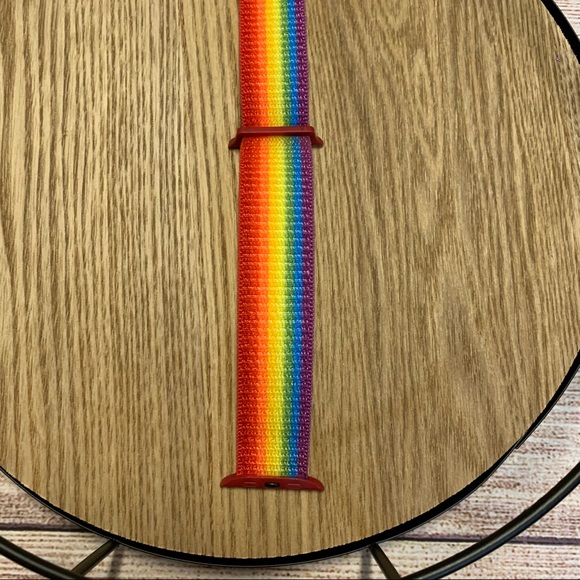 Set of 2 Rainbow Nylon  Watch Bands for Apple Smart Watch size 42mm-44mm - Picture 7 of 9